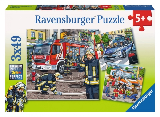 RAVENSBURGER Puzzle Záchranáři 3x49 dílků