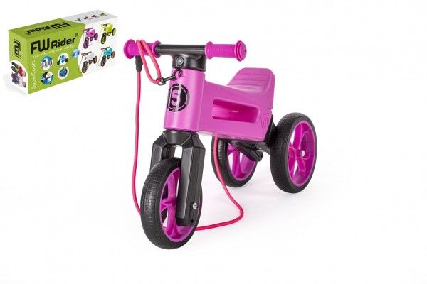 Dětské odrážedlo Funny Wheels Rider SuperSport 2v1 v krabici – Fialové