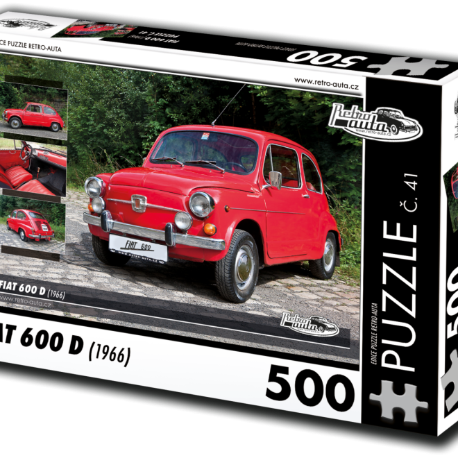 RETRO-AUTA Puzzle č. 41 Fiat 600 D (1966) 500 dílků