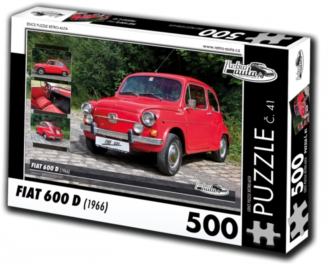 RETRO-AUTA Puzzle č. 41 Fiat 600 D (1966) 500 dílků