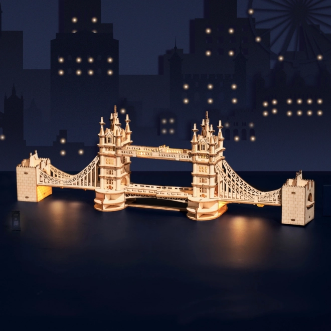 RoboTime dřevěné 3D puzzle most Tower Bridge svítící