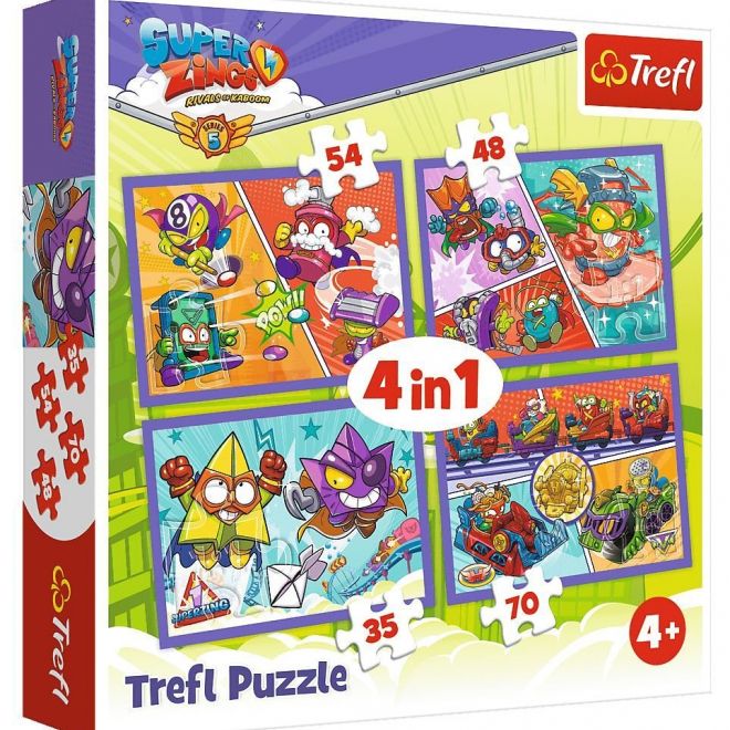 TREFL Puzzle Super Zings S5 4v1 (35,48,54,70 dílků)