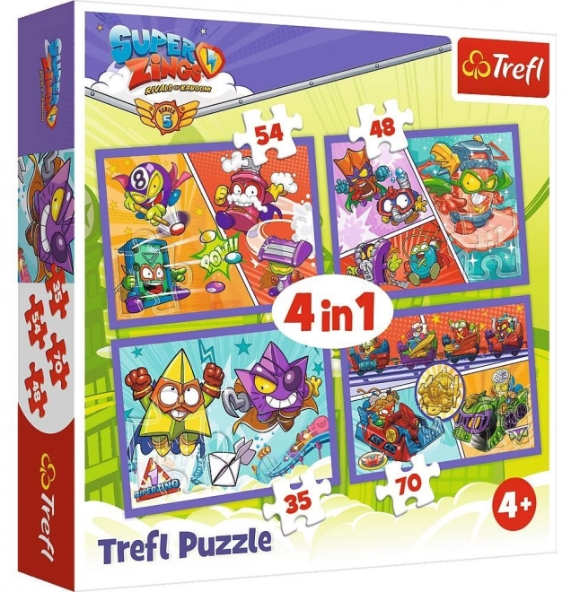 TREFL Puzzle Super Zings S5 4v1 (35,48,54,70 dílků)