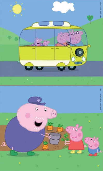 EDUCA Dřevěné puzzle Prasátko Peppa 2x9 dílků