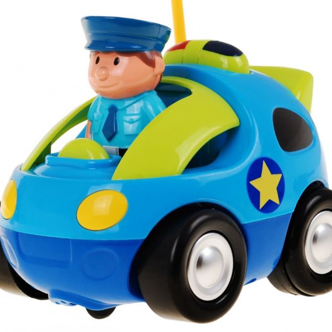 Dálkově ovládané policejní auto pro děti 3+ Volant na dálkové ovládání + figurka policisty + světelné zvuky