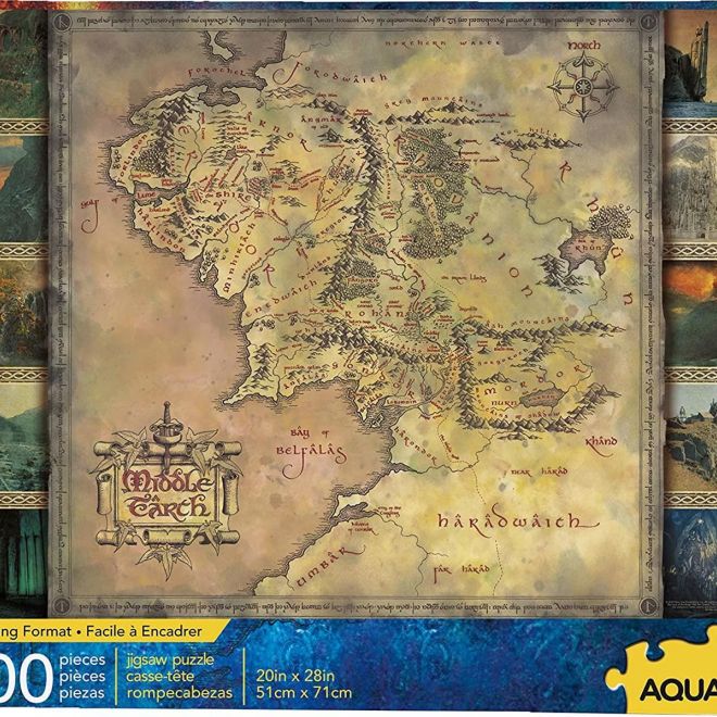 AQUARIUS Puzzle Pán Prstenů: Mapa Středozemě 1000 dílků