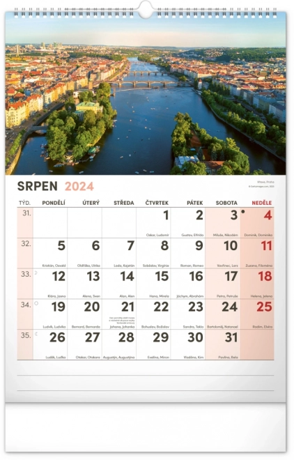 Nástěnný kalendář 2024 s extra velkým kalendáriem, 33 × 46 cm