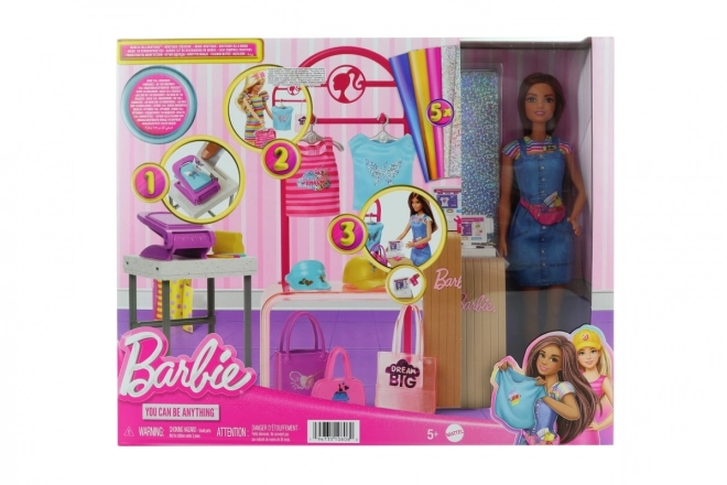 Barbie Módní design studio s panenkou HKT78