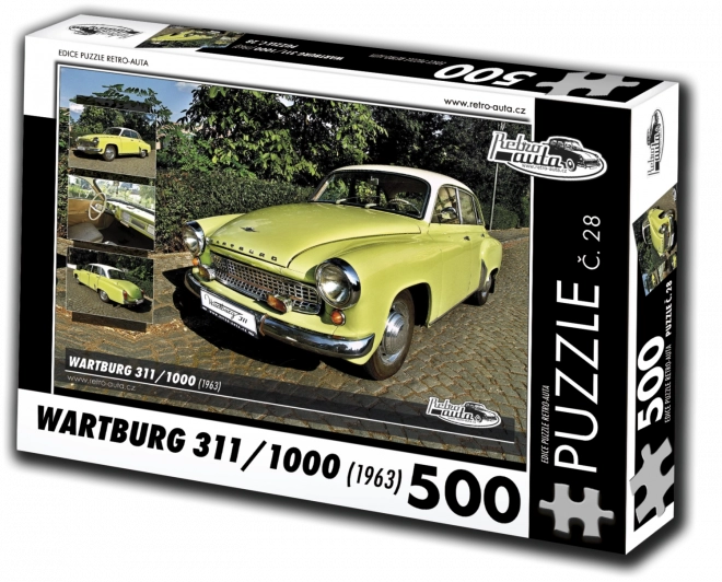 RETRO-AUTA Puzzle č. 28 Wartburg 311,1000 (1963) 500 dílků