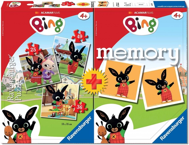 RAVENSBURGER Puzzle Bing 3v1 (25,36,49 dílků) + pexeso