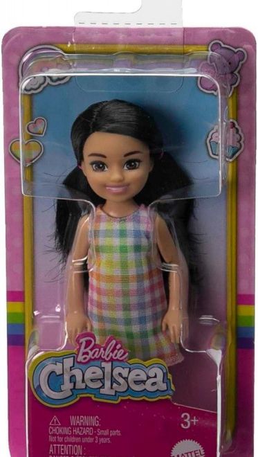 Kostkované šaty pro panenku Barbie Chelsea