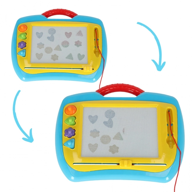 Magnetická tabule na kreslení plnicími pery modré barvy