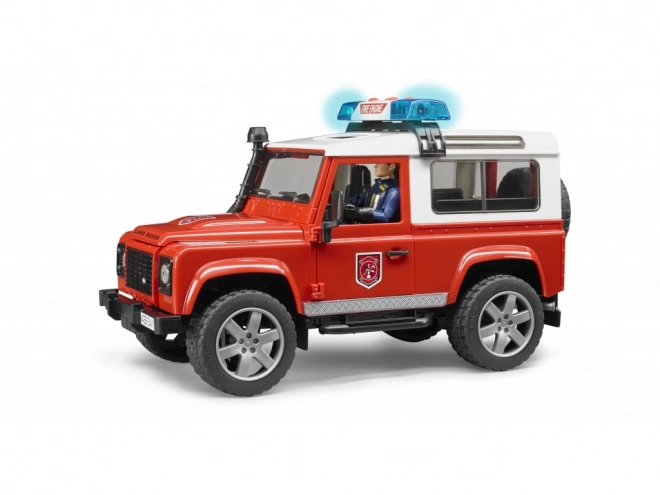 Bruder Hasičské auto Land Rover s figurkou