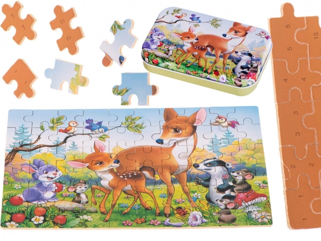 Dětské puzzle s čísly - srnky