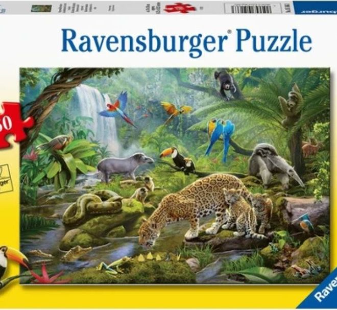 RAVENSBURGER Puzzle Zvířata v deštném pralese 60 dílků