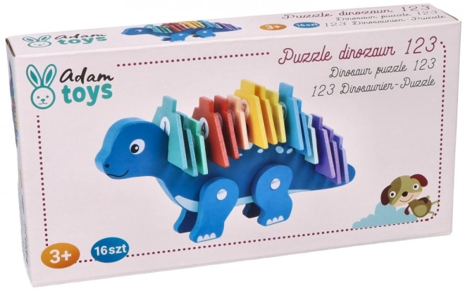 Dřevěný dinosaurus s číselnými puzzly