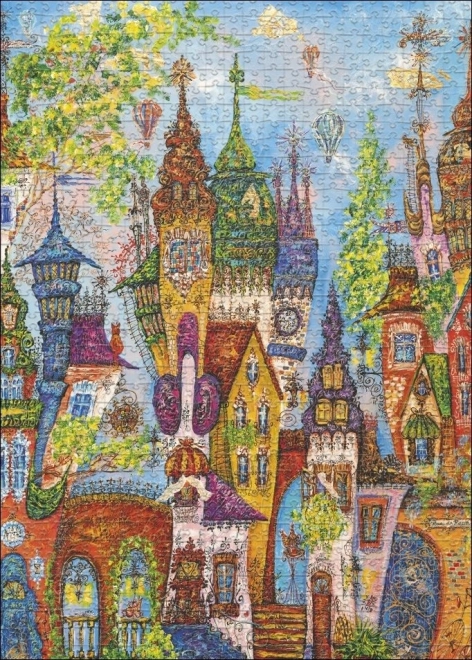 Puzzle HEYE půvabná vesnice: Červené oblouky