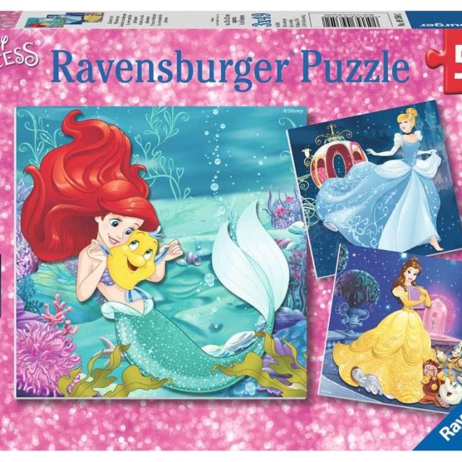 RAVENSBURGER Puzzle Disney princezny: Dobrodružství 3x49 dílků