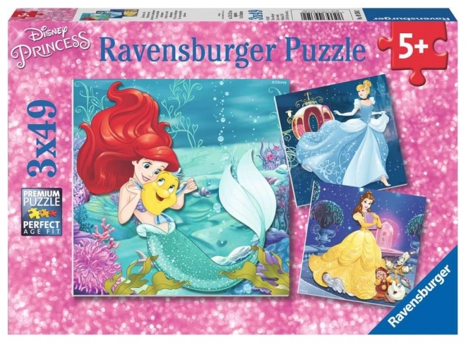 RAVENSBURGER Puzzle Disney princezny: Dobrodružství 3x49 dílků