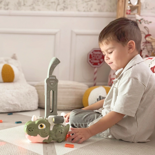 Elektrická lokomotiva dinosaurus na kostky Domino