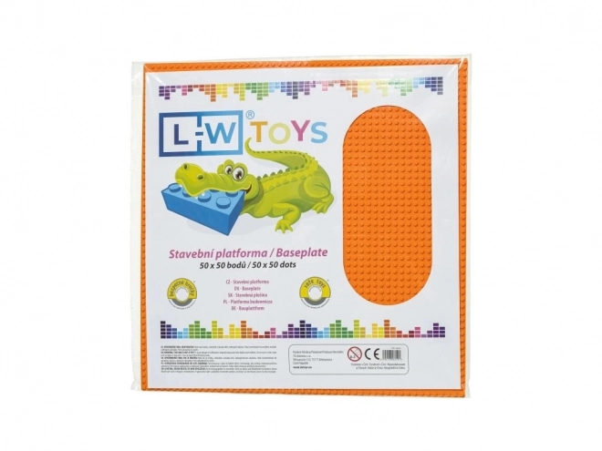 L-W Toys Velká podložka na stavění 50x50 bodů oranžová