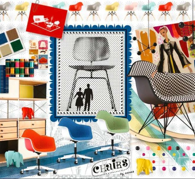 2D puzzle 1000 dílků Eames Design Classics Chairs