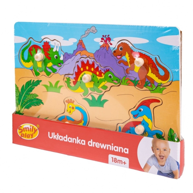 Dřevěné puzzle Dinosauří úchyty