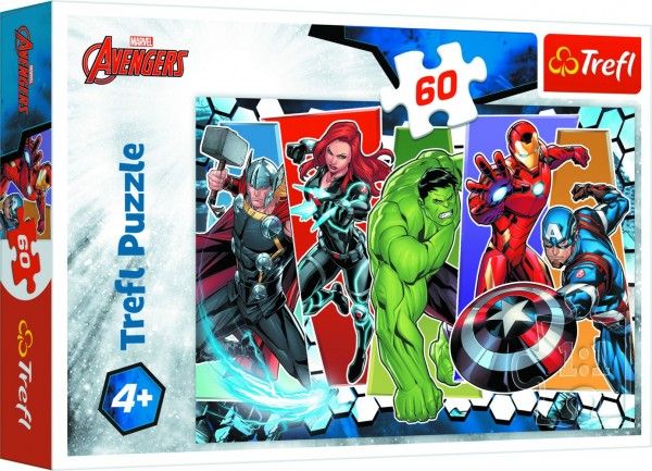 Puzzle Neporazitelní Avengers 33x22cm 60 dílků v krabici 21x14x4cm