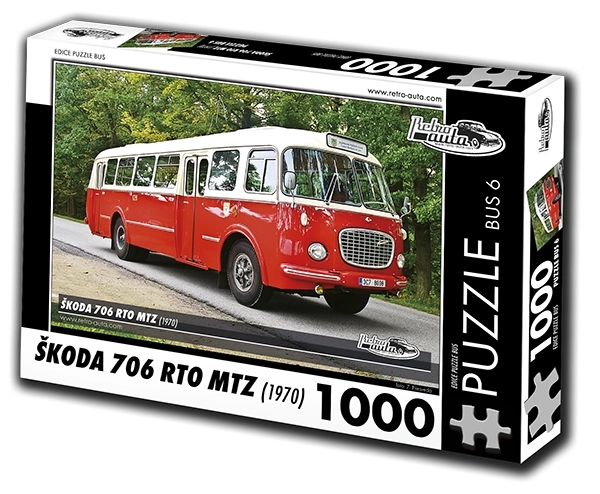 RETRO-AUTA Puzzle BUS č.6 Škoda 706 RTO MTZ (1970) 1000 dílků