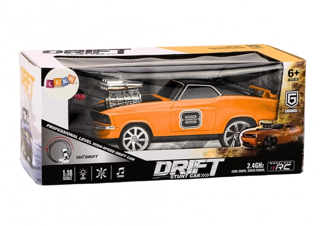 Dálkově ovládané auto 1:18 Drift 360 Světla Zvuky Oranžové