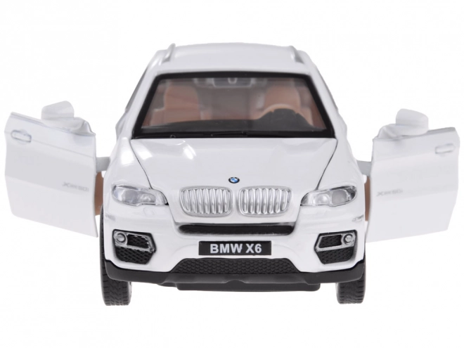 Kovové auto BMW X6 bílý SUV s efekty