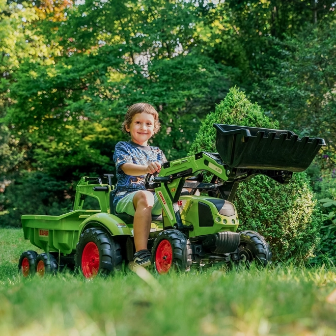 Traktor šlapací Class Atiom 430 zelený s přední i zadní lžící