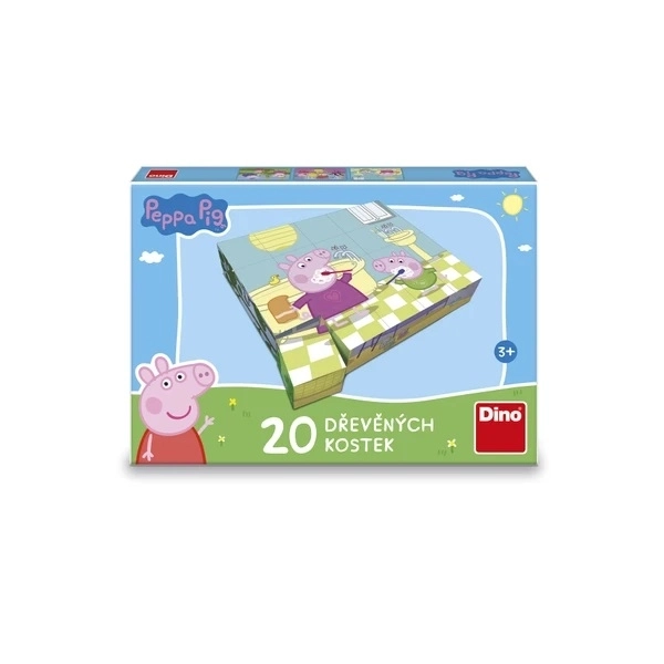 DINO Obrázkové kostky Prasátko Peppa: Veselý den, 20 kostek