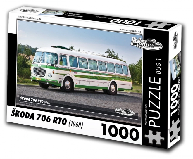 RETRO-AUTA Puzzle BUS č.1 ŠKODA 706 RTO (1968) 1000 dílků