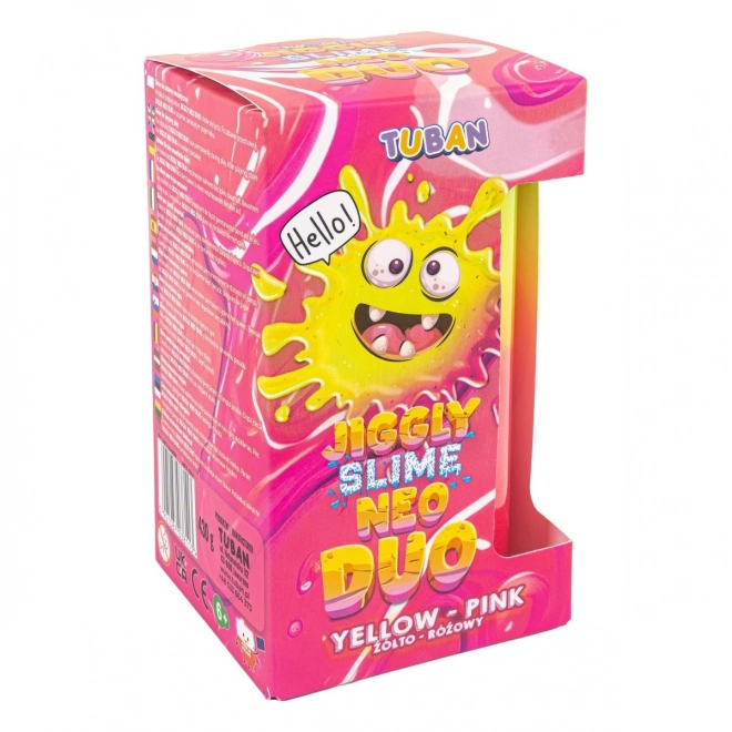 Jiggly Neo Duo slizká hmota žluto-růžová