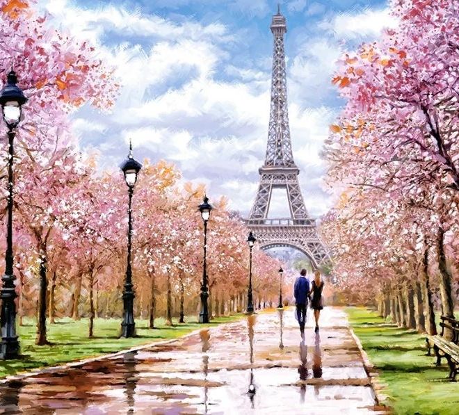 CASTORLAND Puzzle 1000 dílků Romantická procházka v Paříži 68x47cm
