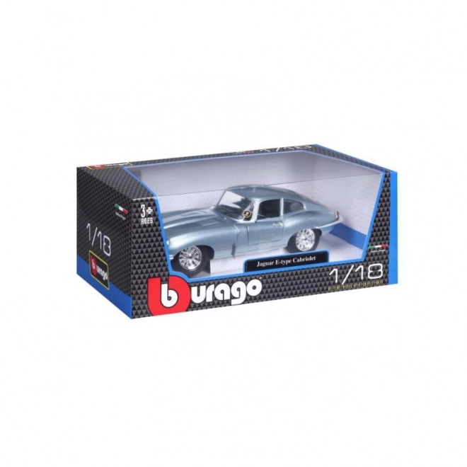 Bburago 1:18 Jaguar E Coupe Metalic Silver Blue