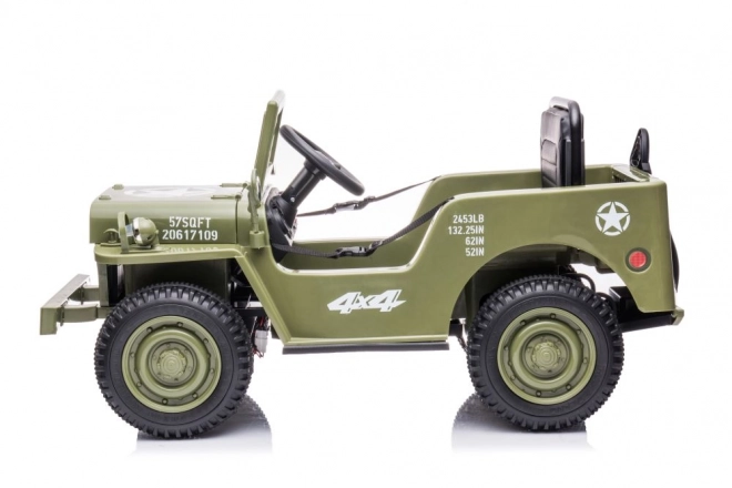 Auto na baterie v olivově zelené 4x4