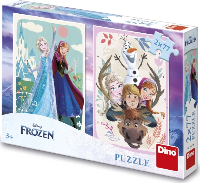 DINO Puzzle Ledové králoství: Anna a Elsa 2x77 dílků