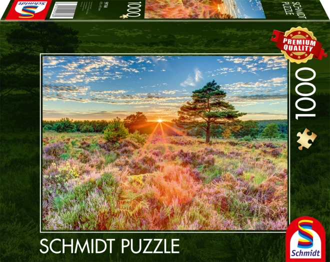 Puzzle Západ slunce na vřesovišti