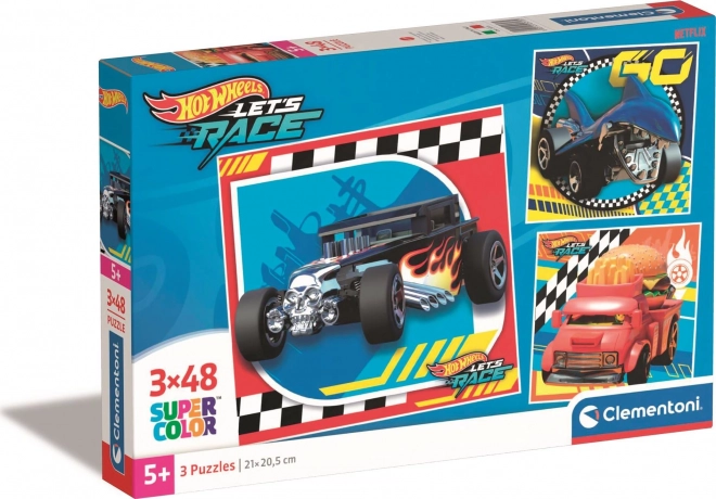 CLEMENTONI Puzzle Hot Wheels 3x48 dílků