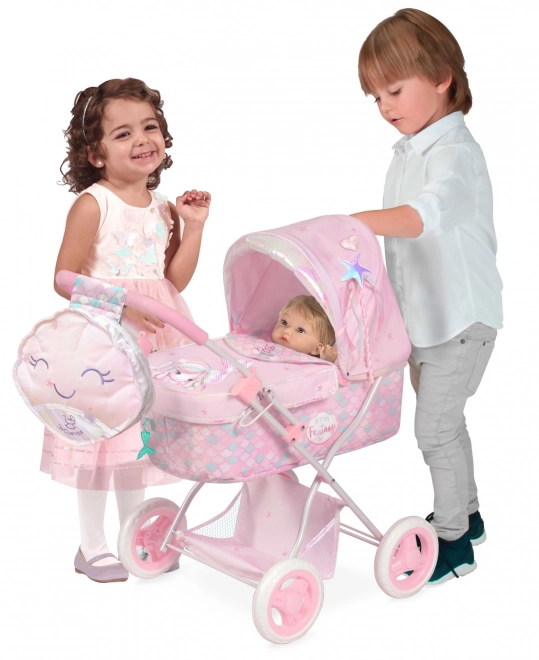 DeCuevas 85041 Skládací kočárek pro panenky s batůžkem a doplňky Ocean Fantasy 2021 - 60 cm