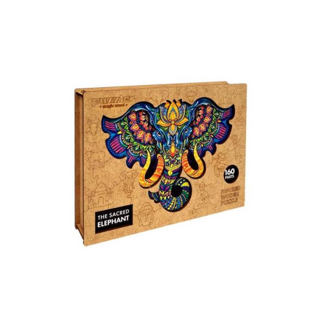 Magické dřevěné barevné puzzle - Posvátný Slon