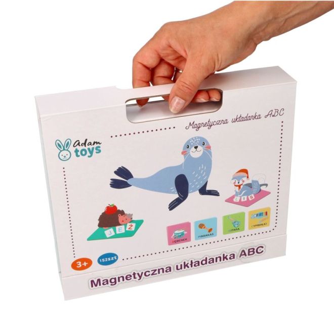 Magnetická skládačka ABC s písmeny a obrázky - polské znaky