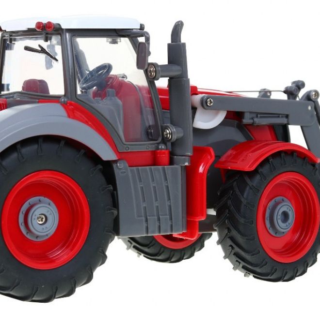Traktor s bagrem a přívěsem pro děti 3+ Dálkově ovládaný + pohyblivé části Červený