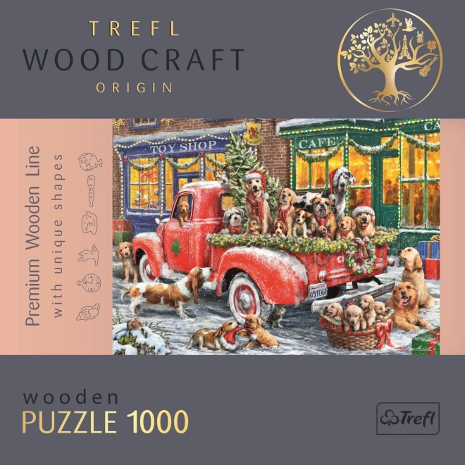 TREFL Wood Craft Origin puzzle Santovi malí pomocníci 1000 dílků