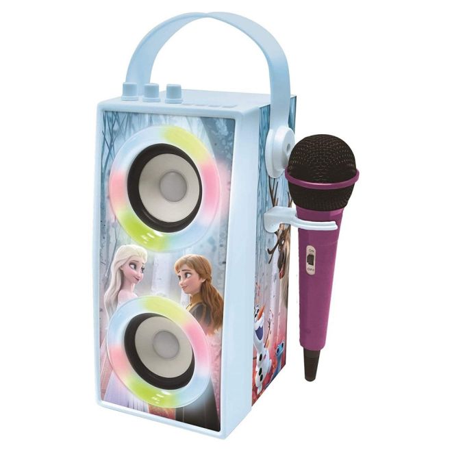 Přenosný reproduktor Disney Frozen s mikrofonem a světelnými efekty
