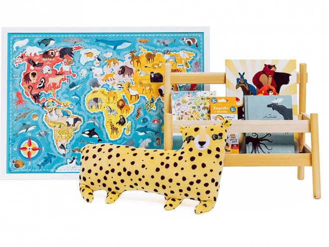 Puzzle 60 dílků Puzzlove - Mapa světa Zvířata