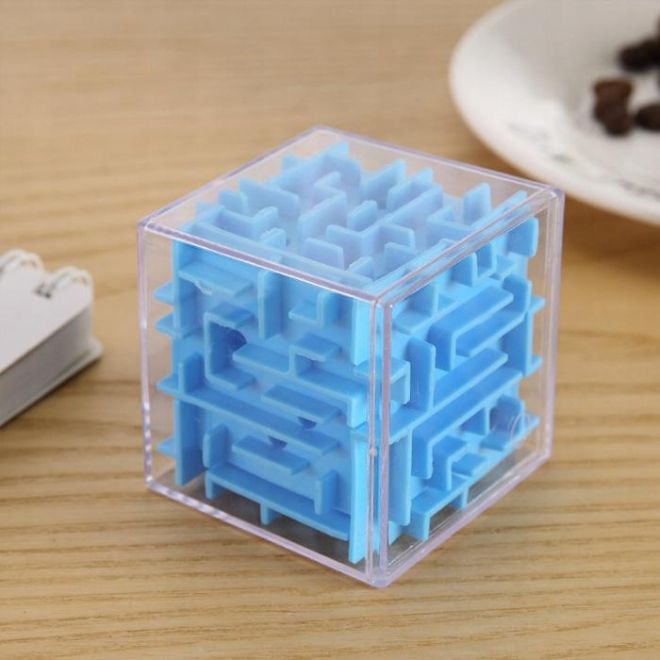 3D kostka labyrint – Modrá