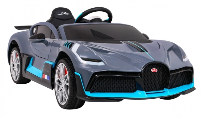 Bugatti Divo Dětské auto na baterie šedé + dálkové ovládání + EVA + pomalý start + LED MP3